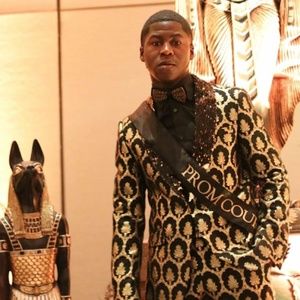 Men's Black and Gold Suit